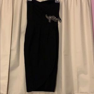 Black strapless dress